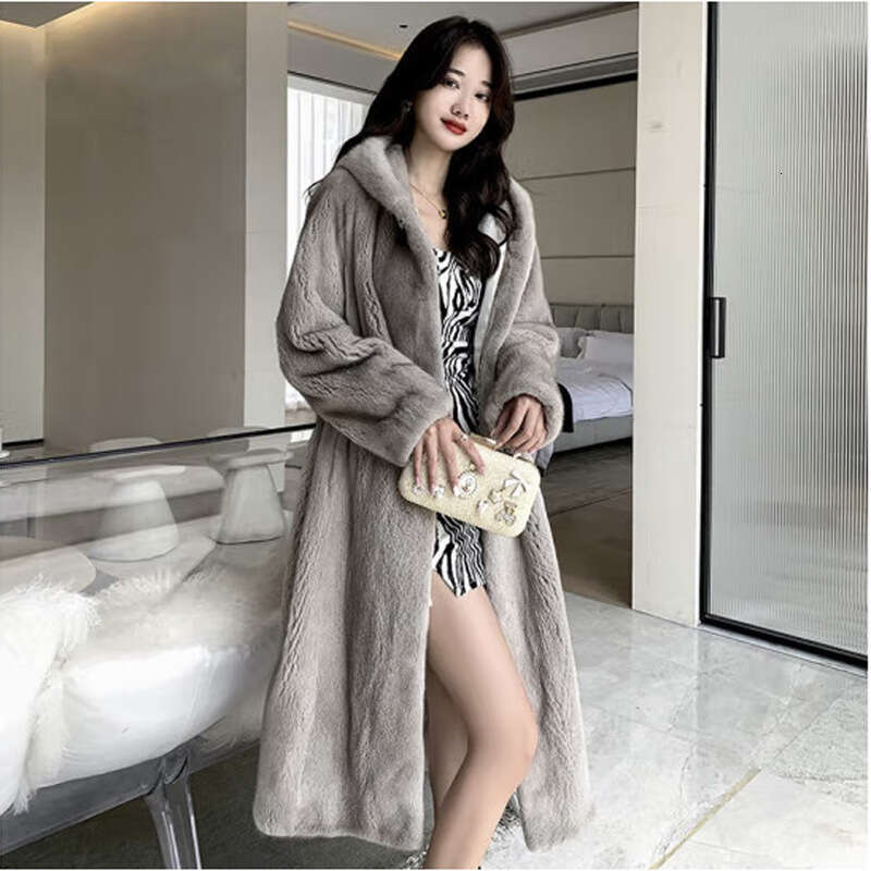 Clothing Women's Women's Winter New Long Mink Coat Casual Warm Windbreaker Loose Large Size