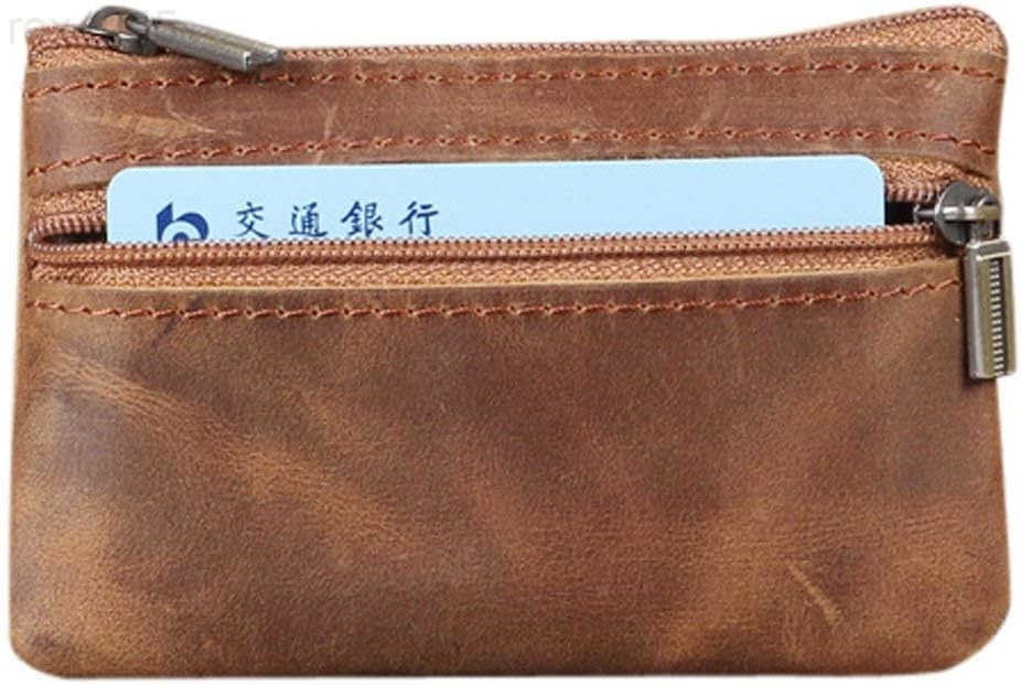 Coin Purse for MenCoin Pouch for MenGenuine Leather Mens Tray Purses Coin Purse Cash Change Wallet Key Holder Money Pouch brownW250911