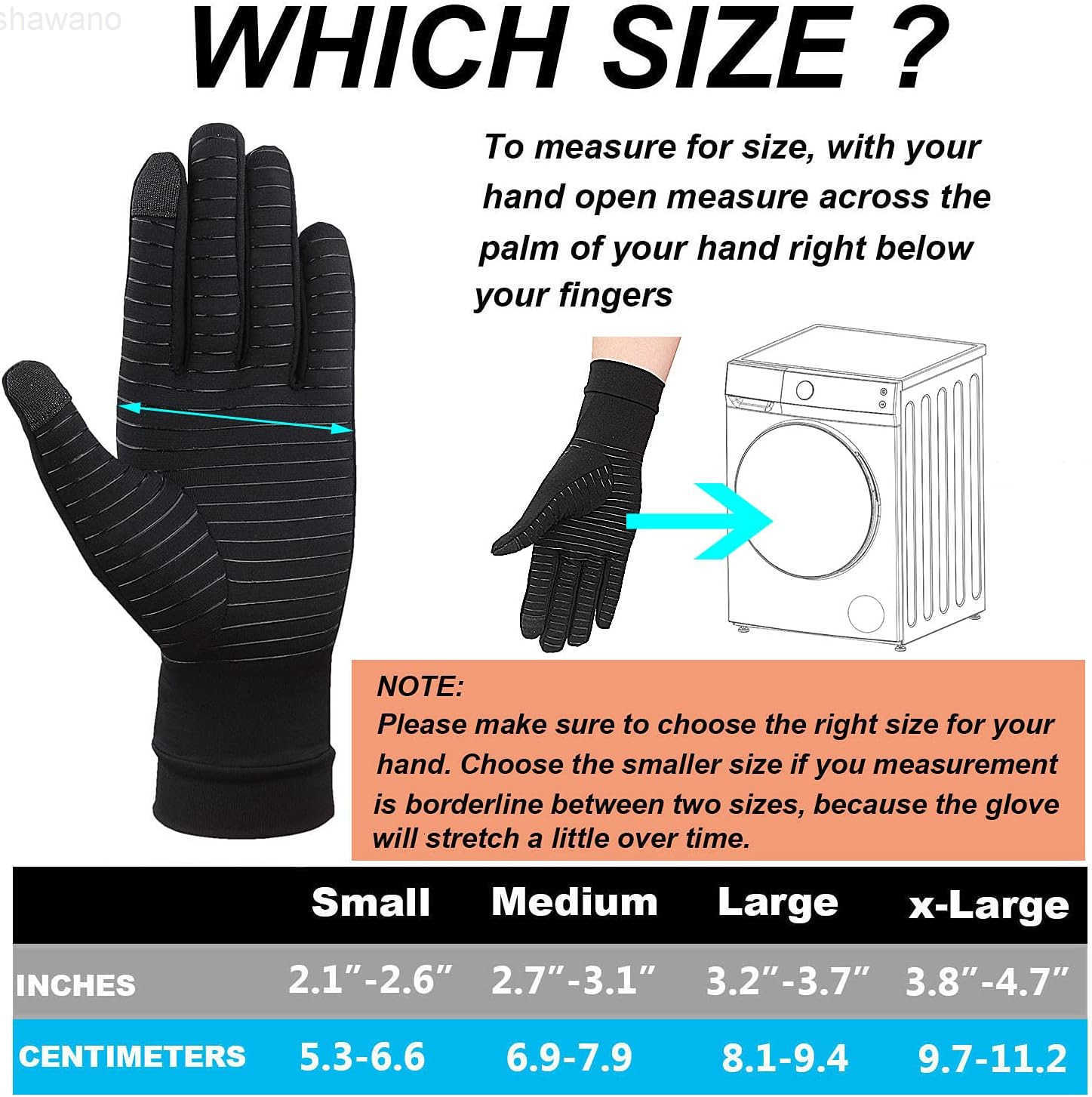 2Pairs Pack Copper Full Finger Compression Gloves Copper Arthritis Gloves for Women Men Relieve Pain from Arthritis Pain Swelling and Rheumatoid and E
