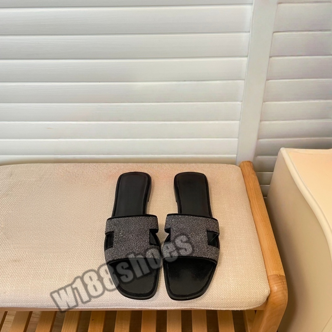 Womens PU Leather Flat Slippers Summer Beach Sandals Shoes Fur Slippers Fashion Slides Shoes