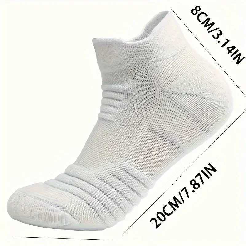 631 Pairs New Men Sports Running Fitness Flight Short Tube Socks Womens Towel Bottom Basketball Socks Solid Color Black Socks D250911