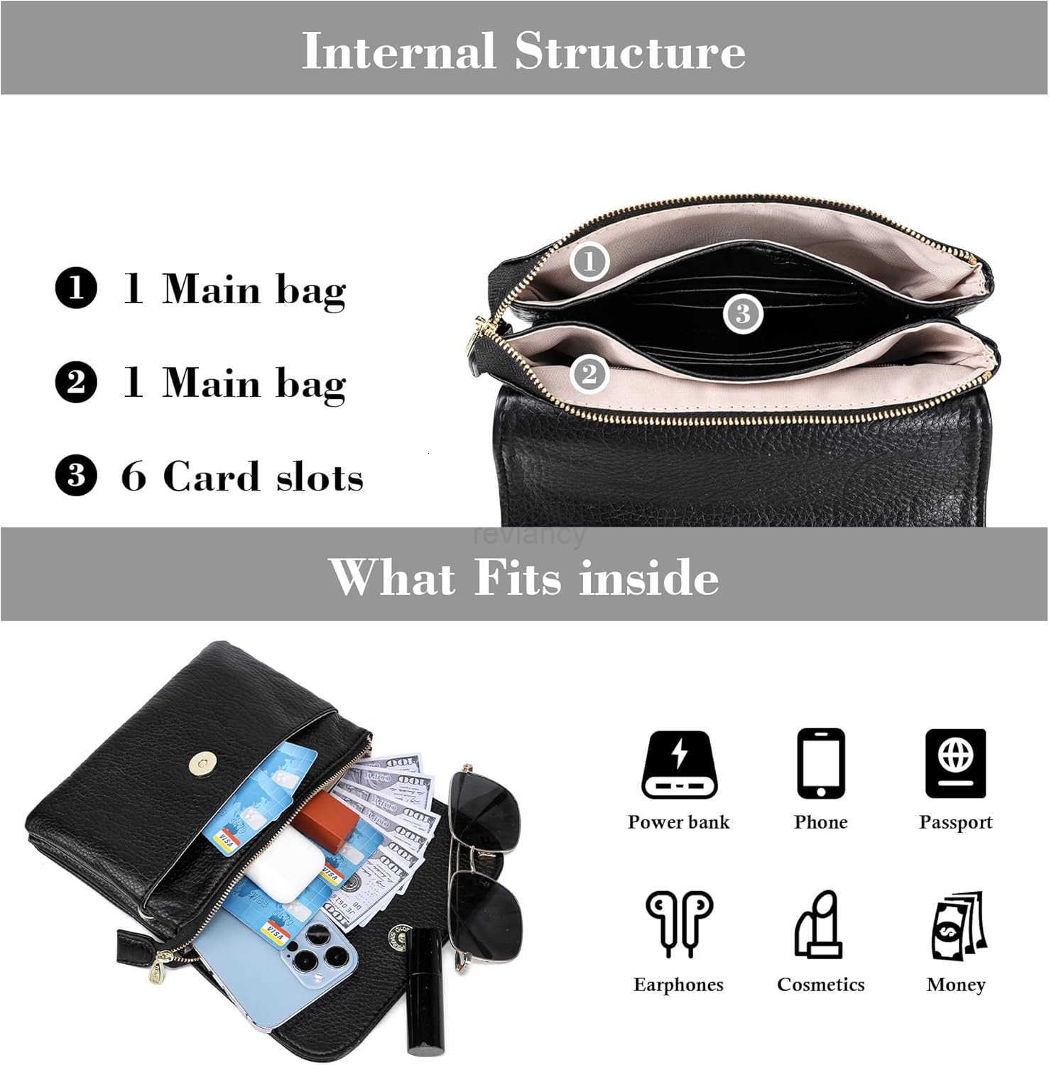 Soft Small Leather Crossbody Bags for Women RFID Blocking Travel Purses Handbags Cell Phone PurseW250911