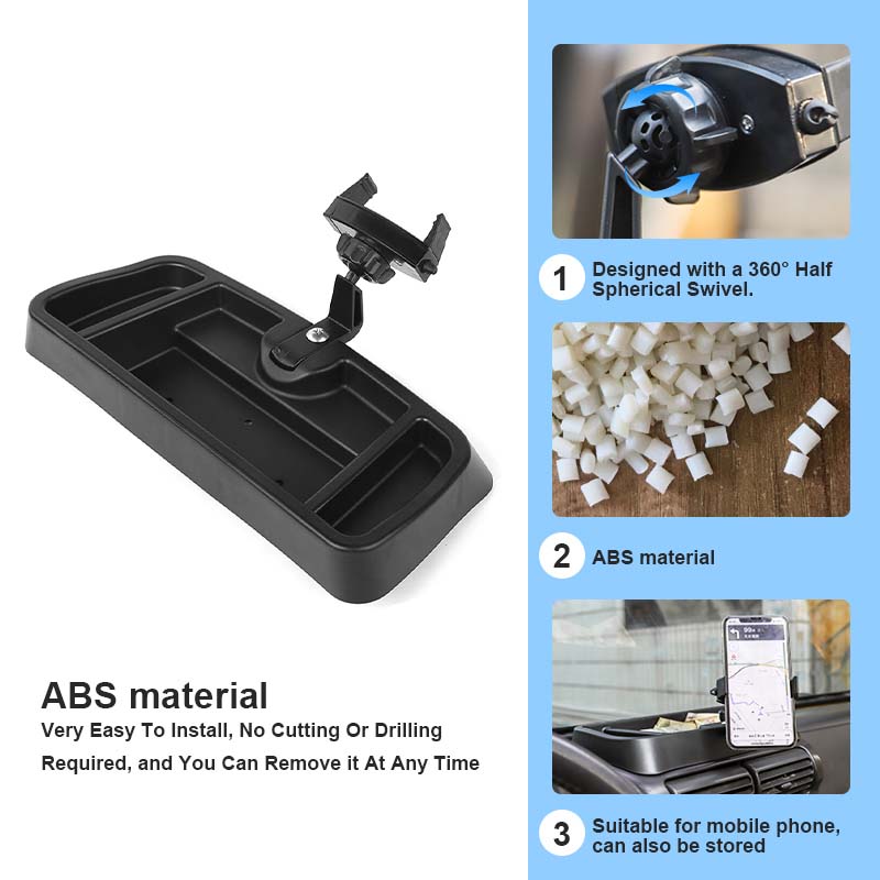 Black Car Phone Stand Storage Box For Jeep Wrangler TJ 1997-2006 Interior Decoration Accessories