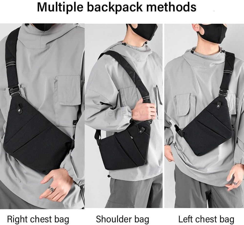 Sling Bag Anti Theft Crossbody Bag Men and Women Small Sling Backpack Shoulder Bag for Travel Hiking Sport DaypackBLACK RightW250911