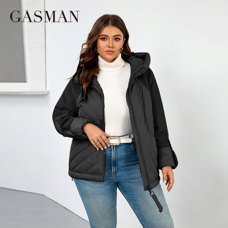 GASMAN Fashion Down Jacket Womens Plus Size Short Casual Hooded Pocket Parkas Women Female Coat Outwear 25636 250911