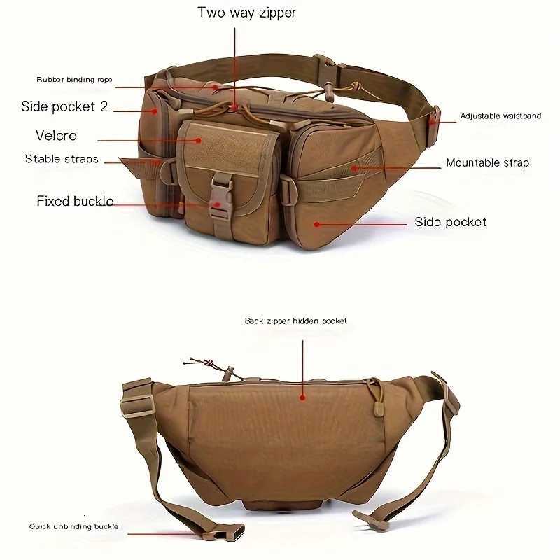 Outdoor Walking Large Capacity Sports Fanny Pack Tactical Waterproof Oxford Cloth Multifunctional Chest Bag Leisure Fanny Pack Z250911