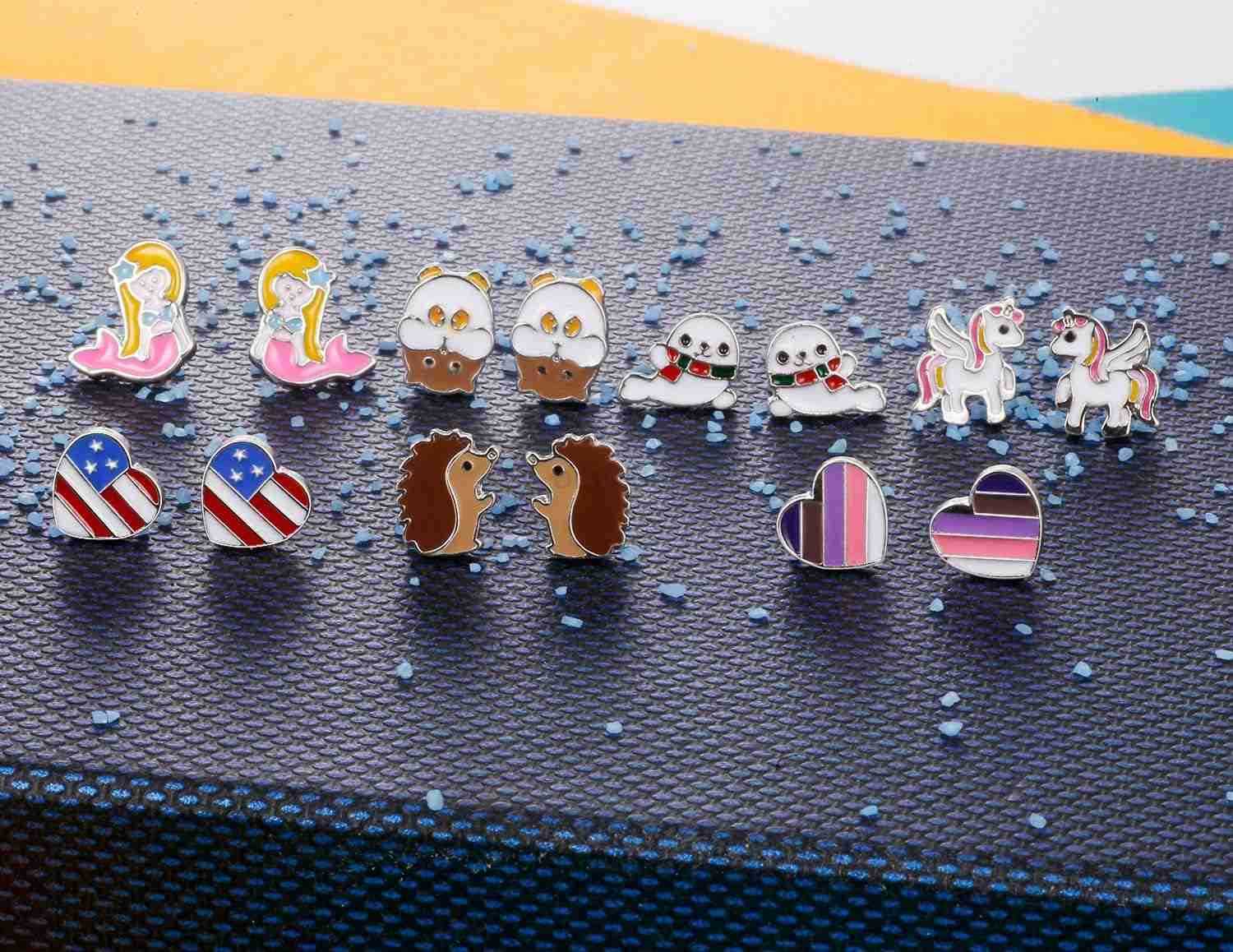 Delights Hypoallergenic 33Piece Earrings for Girls Cute Animal Earrings for Teens Birthday GiftsW250911