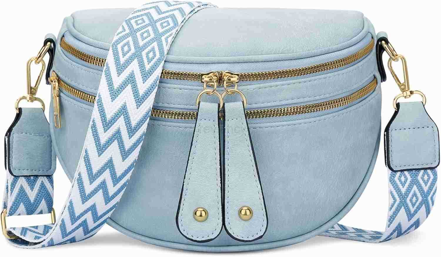 Crossbody Sling Bag for Women Trendy Fanny Pack Vegan Leather Chest BagW250911