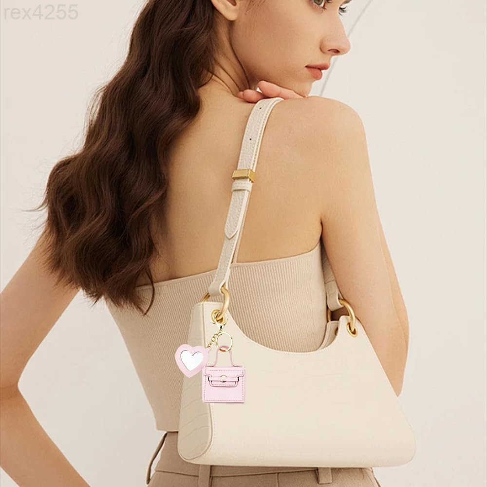 4PCS Super Smalls Makeup Bag with Mirror Mini Makeup Bag for Women Coin Wallet Bag Charms Y2k Accessories Cute Leather Keychain Style 2W250911
