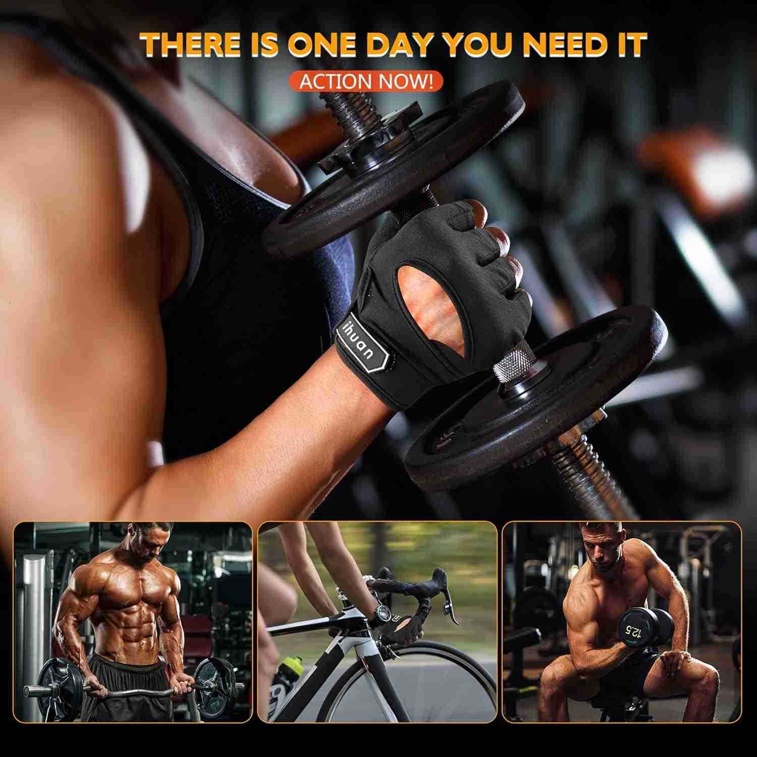 New Breathable Workout Gloves for Women Men No More Sweaty Full Palm Protection Gym Exercise Cycling Fitness Weightlifting Pullups Deadlifting RowingW