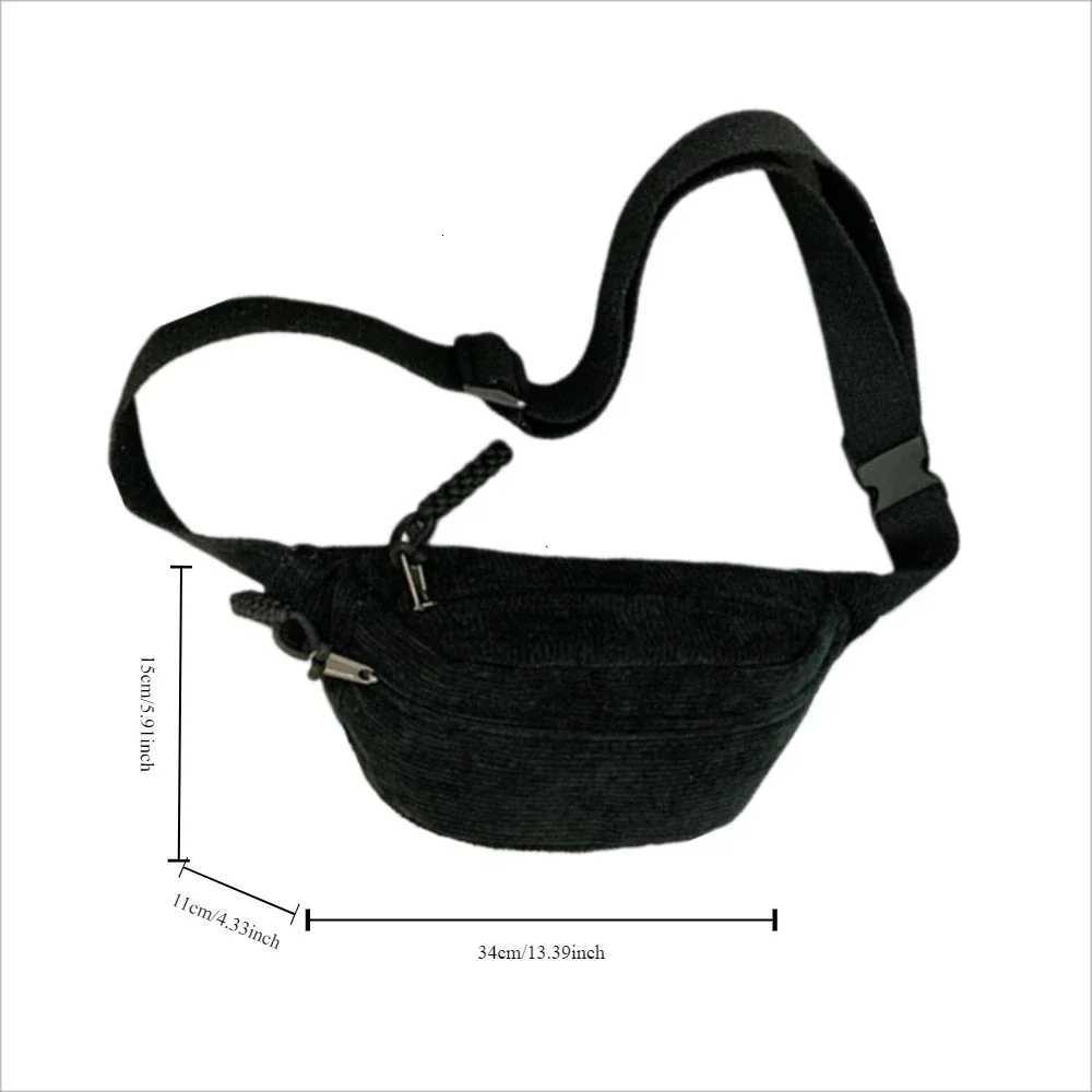 Casual Corduroy Belt Bags for Women Fashion Fanny Pack Female Banana Waist Bag Hip Purse Shoulder Crossbody Chest Bag Pocket Z250911