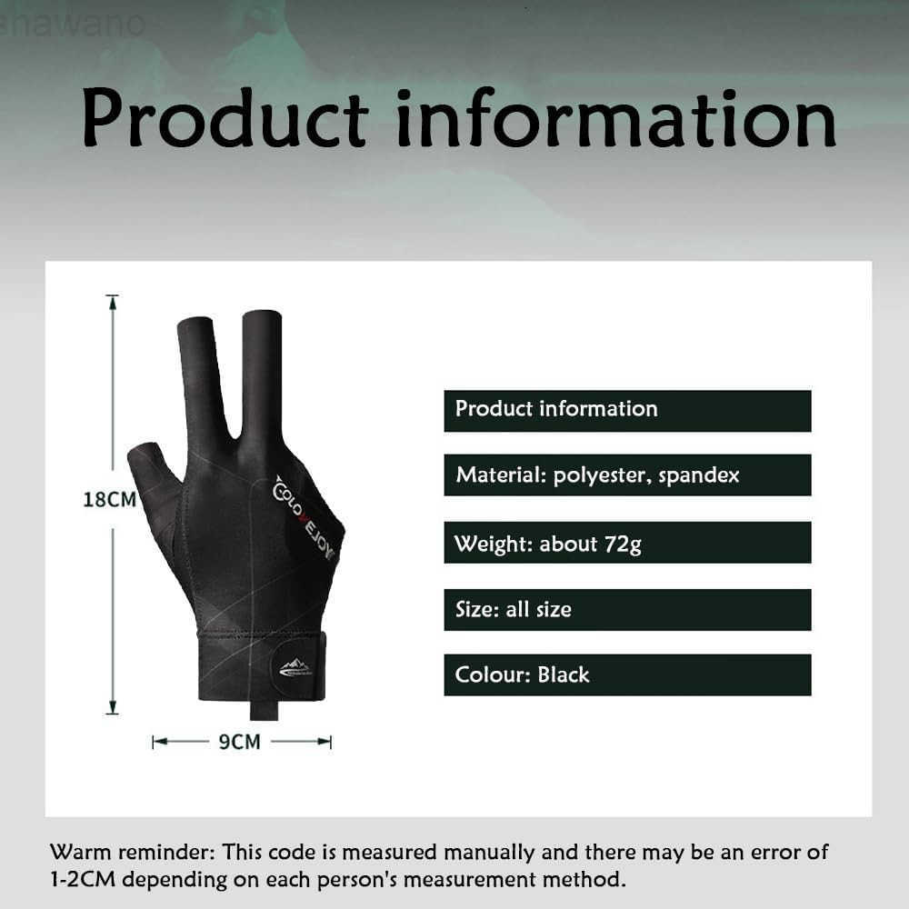 Pool Gloves for Right Hand 3 Finger Billiards Gloves Pool Cue Gloves QuickDry Breathable Billiard Pool Glove Snooker Cue Sport Glove Popular Sizes for