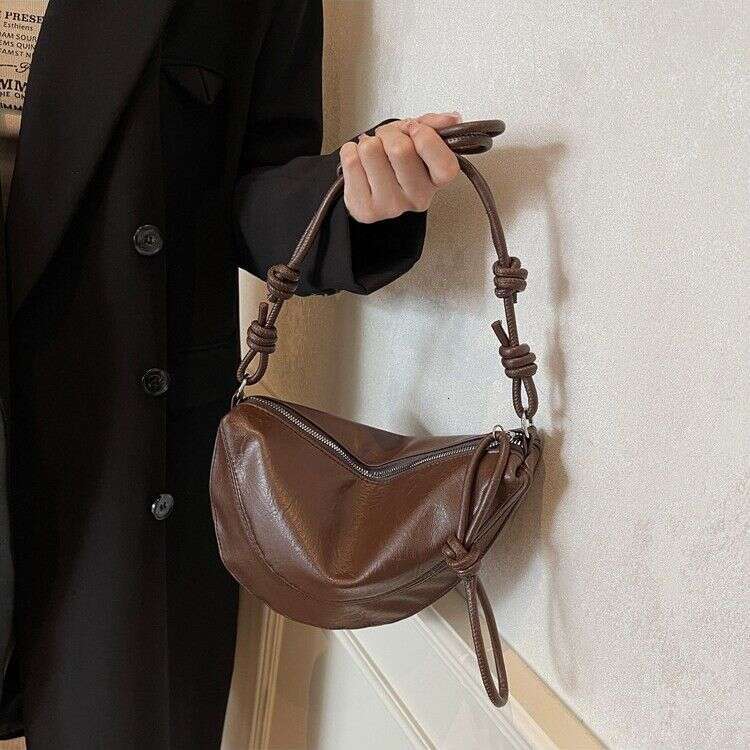 2025 New Fashionable Design Single Shoulder Crossbody Bag With Elegant Solid Color Glossy Fresh Dumpling Texture