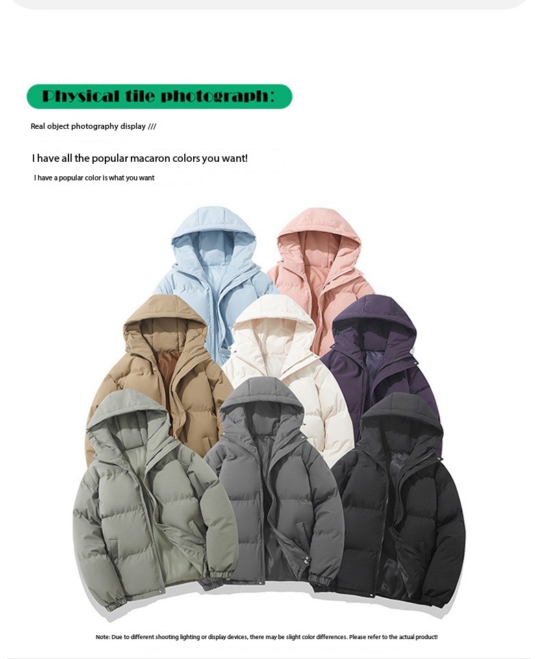 2025 Couple Solid Color Reversible Cotton Jacket Winter Thickened Coats Unisex Streetwear Large Size Stand Collar European code: S-5XL
