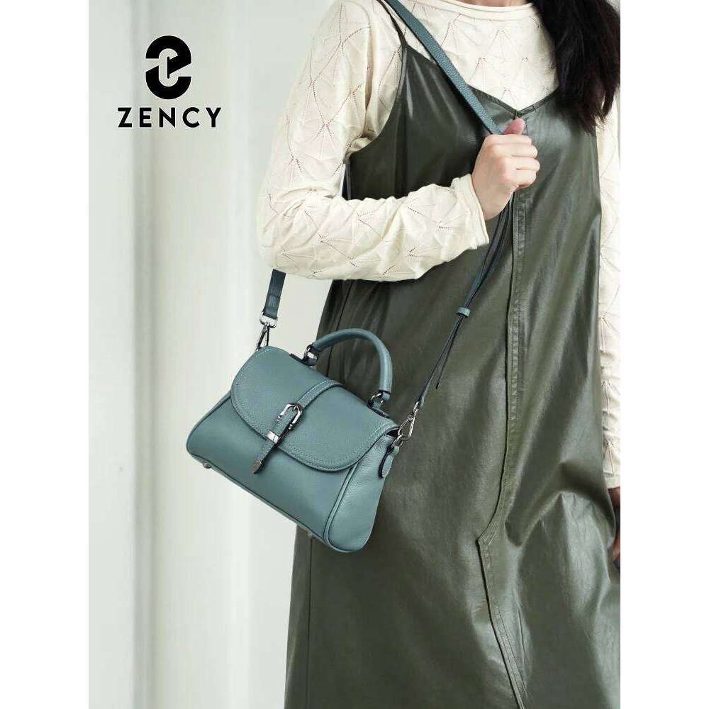 Zency Women S Genuine Leather Top Handle Simple Fashion Bag
