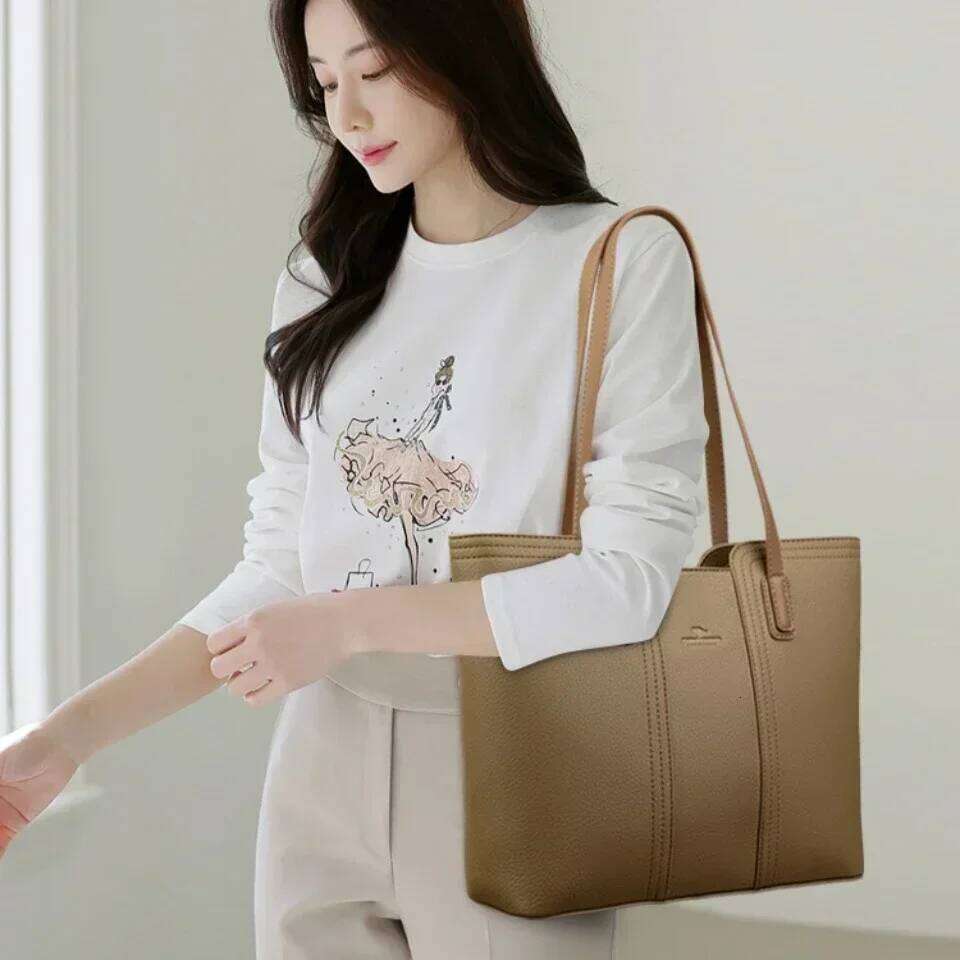 Solid Big Hand Bag For Women Designer Shoulder Top Handle Bags Large Capacity Tote Ladies Purses And Handbags Sac A Main