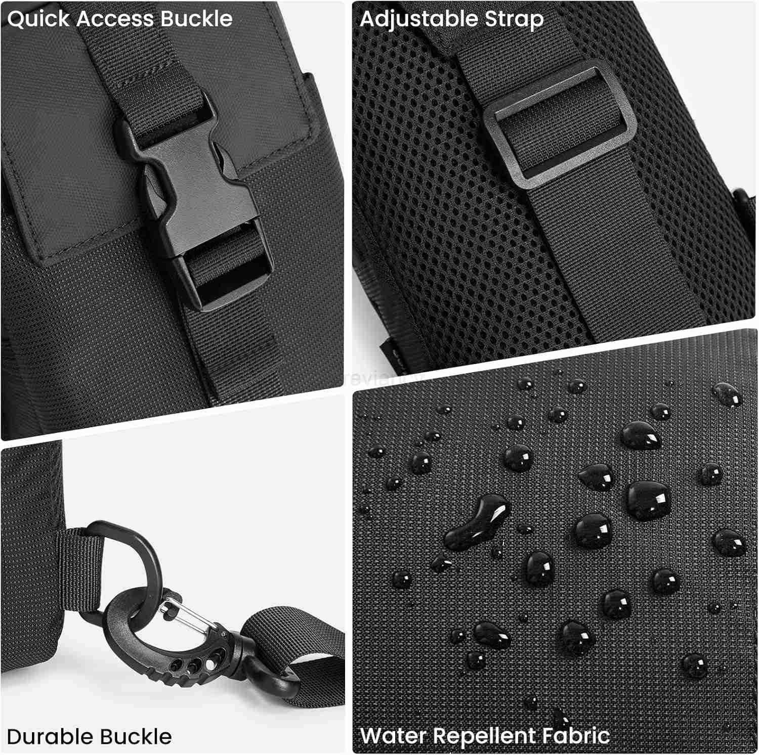 Waterproof Mini Crossbody Sling Bag Small Chest Fanny Pack for Men Lightweight Travel Sports Purse BlackW250911