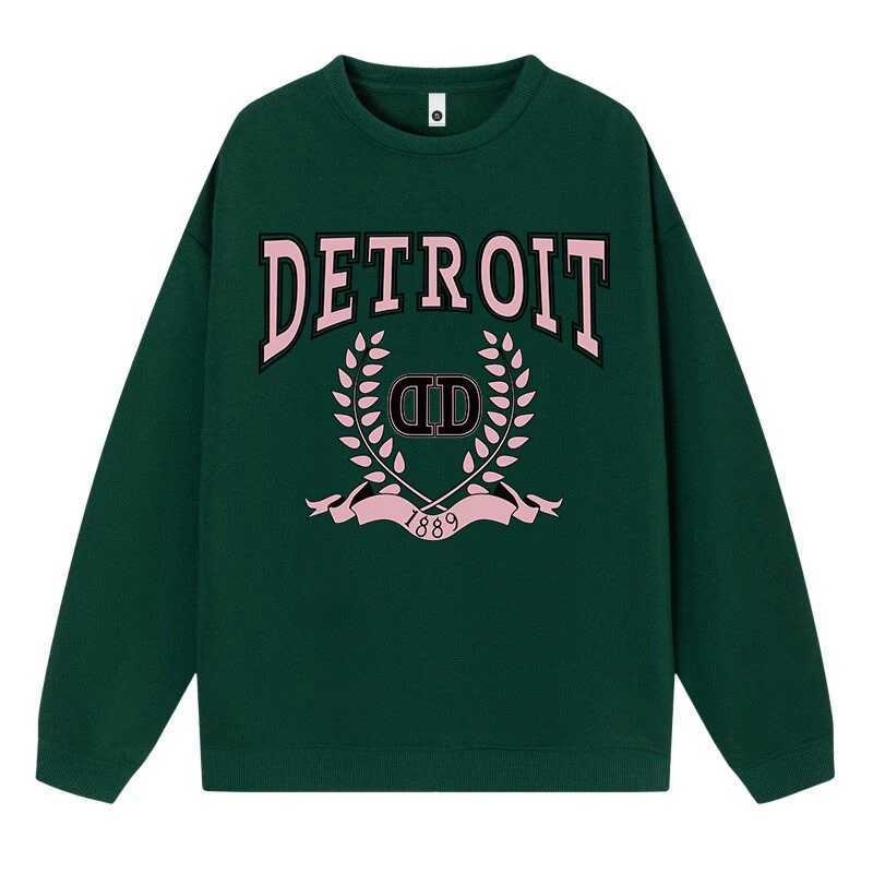 Casual Plus Size Womens Sweatshirt 1889 Detroit City Simple Pattern Print Hoody Loose Crewneck Pullovers Warm Soft Female Tops L250911