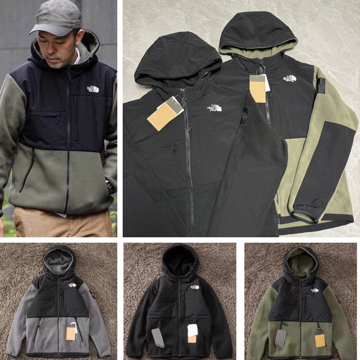 Men's Designer Jacket Fall/Winter New Arrival Shearling Hooded Cotton Jacket Color-Blocked Fleece Sportswear Street Style Size S-XXL