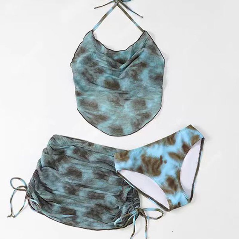 Melard Bikini Sexy Two-Piece Pure Desire Style Small Chest Push-Up Tummy Covering Vacation Hot Spring Swimsuit Three-Piece Set
