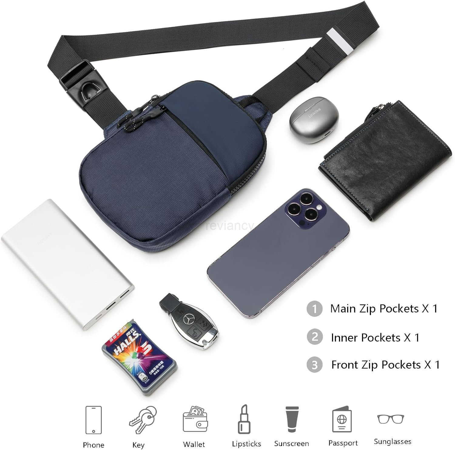 Mini Sling Bag for Men Women Waterproof Utility Crossbody Backpack Chest Bag for Hiking Travel Sports RunningW250911