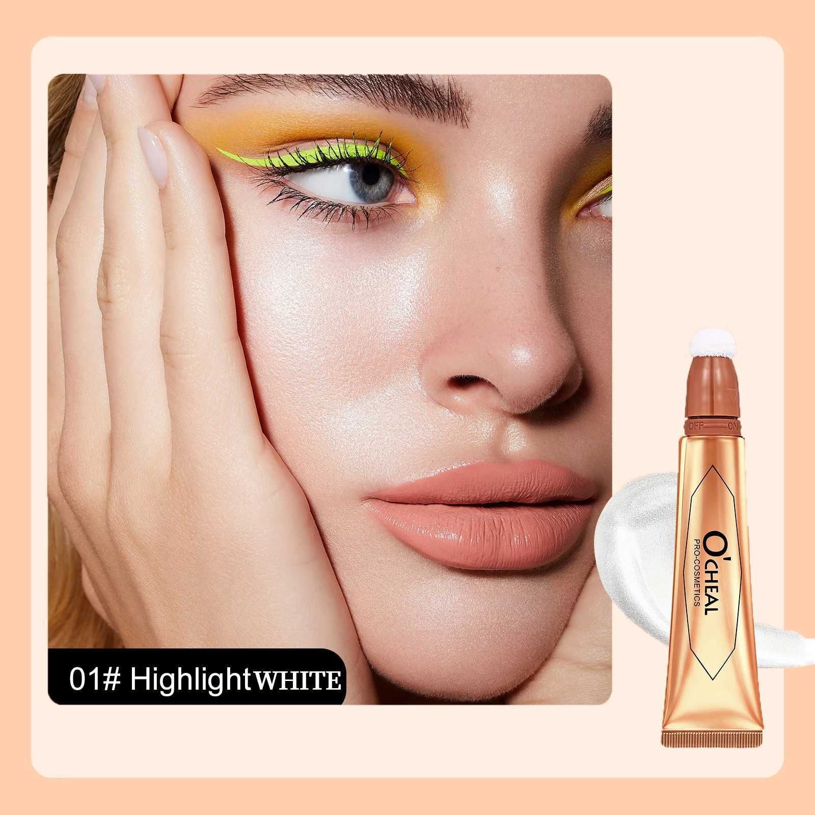 OCHEAL 6color Face Liquid Blusher Cream Facial Cheek Eye Press Brush Head Highlighter Powder Blusher Contouring Makeup Cosmetic W250911