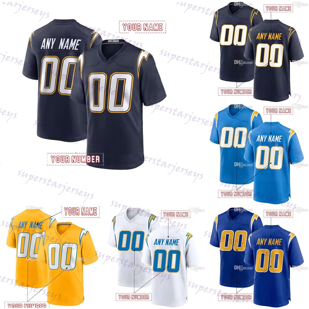 Omarion Hampton 8 Ladd McConkey 15 Cities Football Jerseys Justin 8 Heinicke 10 Herbert 27 Dobbins 28 Haskins Custom Any Number Name For Men Women Youth 222