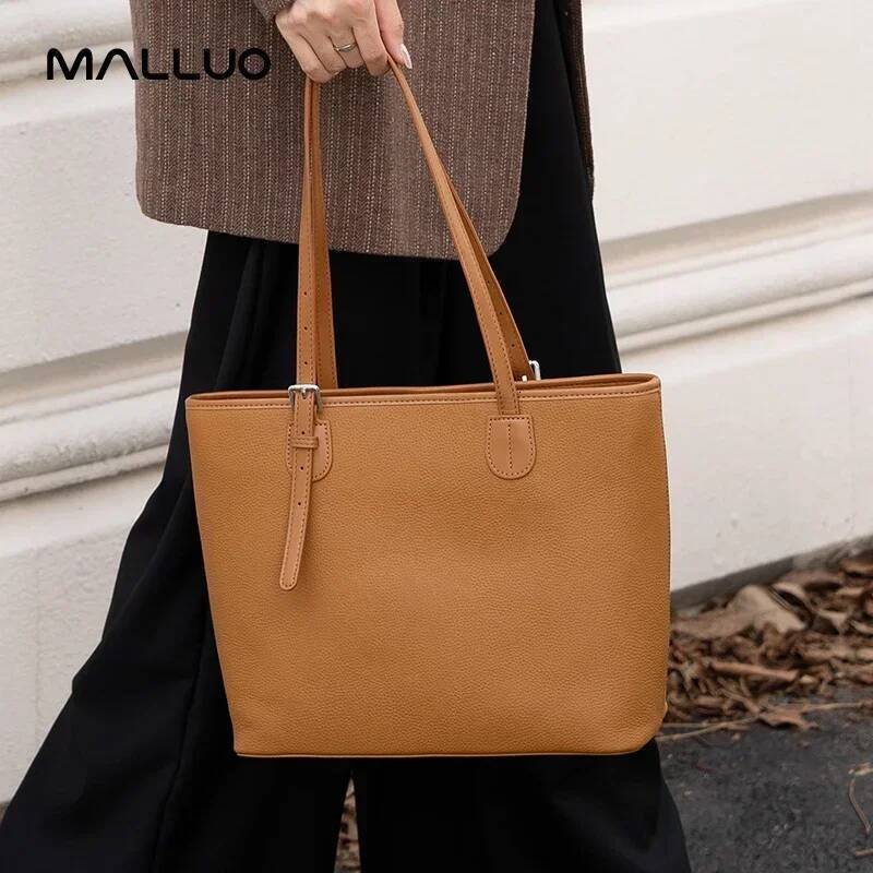 Women Genuine Leather Vintage High Quality Simple Handbag Lady Shoulder Bag Female Large Capacity Bucket Bags