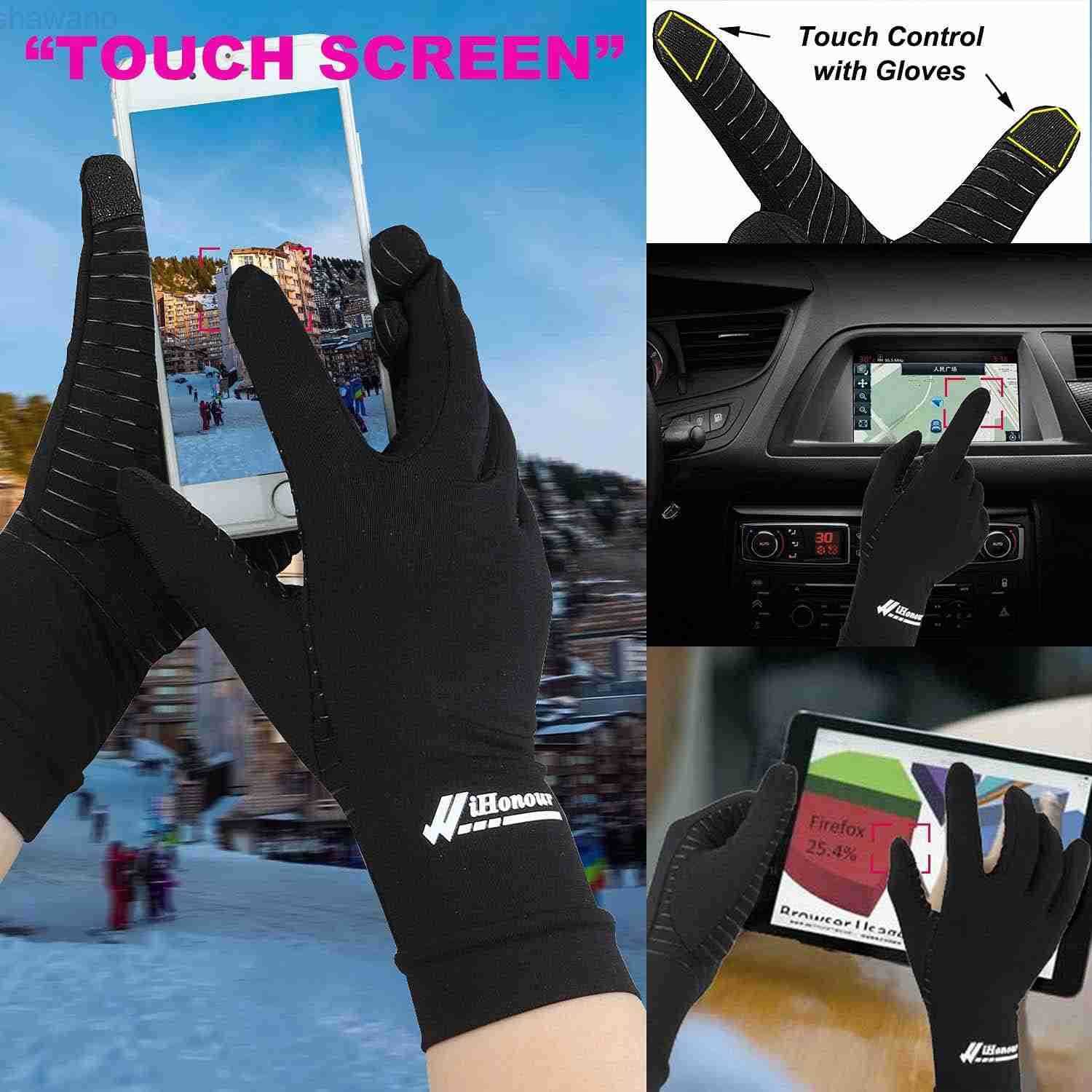 2Pairs Pack Copper Full Finger Compression Gloves Copper Arthritis Gloves for Women Men Relieve Pain from Arthritis Pain Swelling and Rheumatoid and E