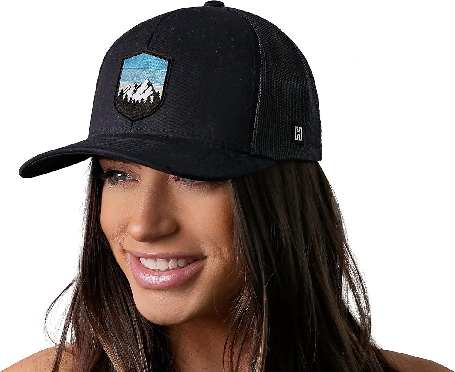 Camping Trucker Hat, Mountain Mesh Outdoor for Men & Women, Adjustable Snapback Baseball Cap, Golf Hat