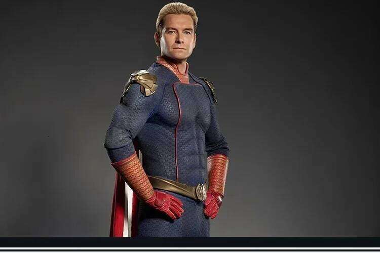 Superhero Cosplay Costume The Homelander Costume Adult Halloween Antony Starr Jumpsuit with Cloak Shoes Bodysuit Party Gift
