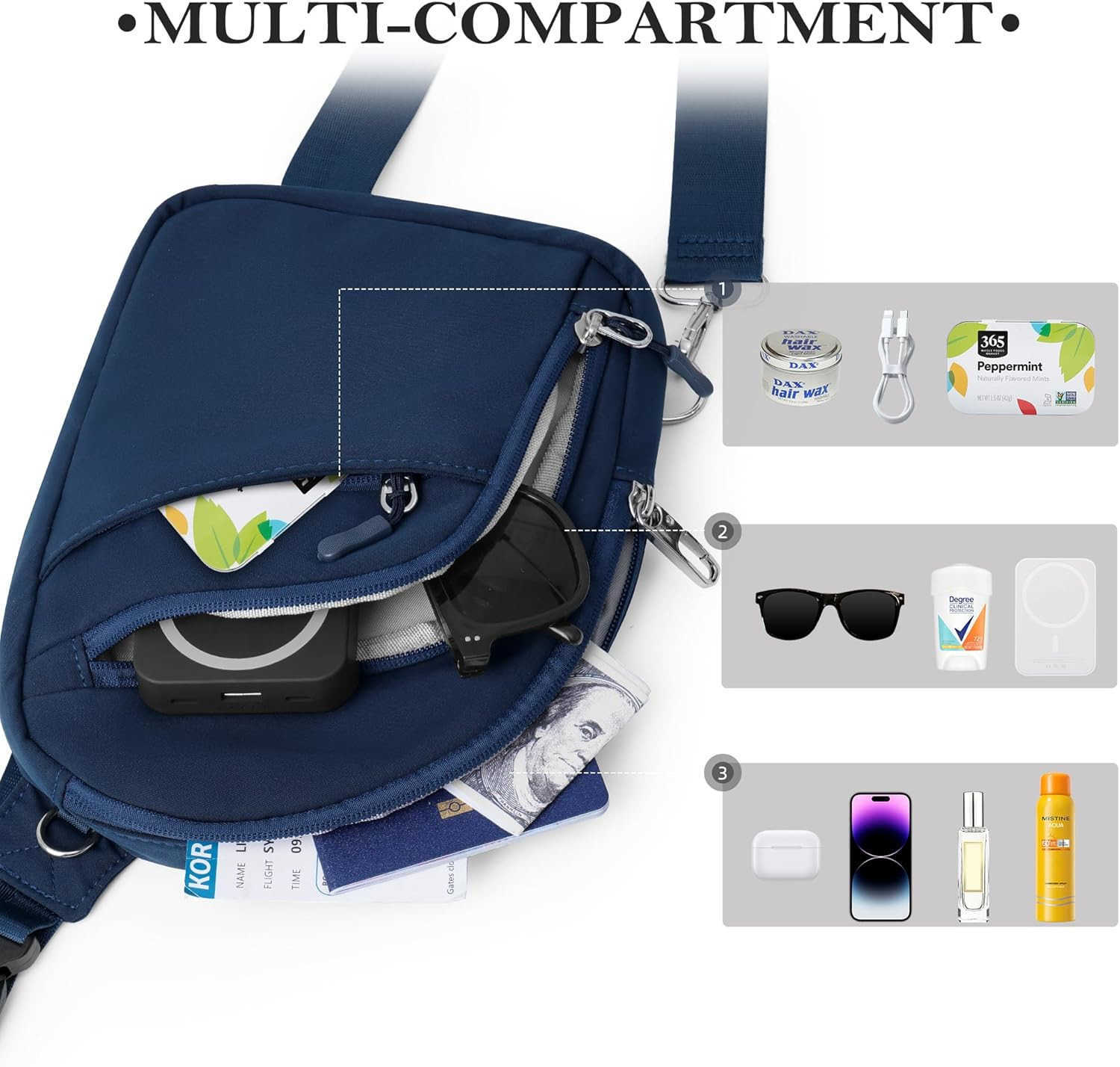 Crossbody Bag for Women Men Small Sling Bag Crossbody Bags for Women Travel Sport Hiking WorkoutW250911