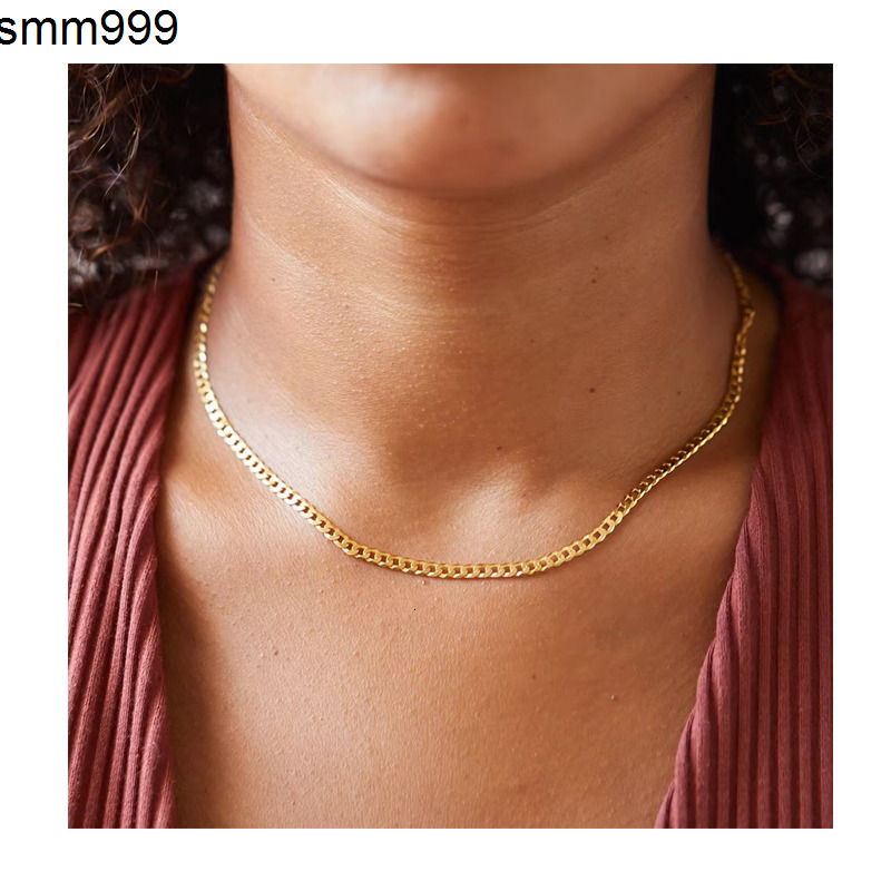 EManco Stainless Steel Womens Cuban Link Chain Necklace Hip Hop Punk Choker Colar Anniversary 2MM3MM4MM6MM8MM Sizes