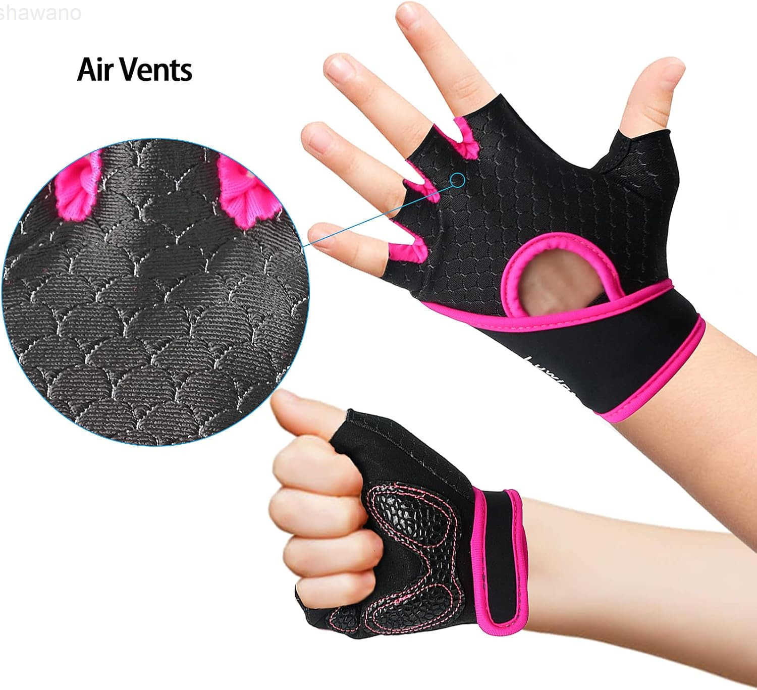 Kids Workout Gloves Ventilated Grip Exercise Gloves for Boys and Girls Weightlifting Hanging Gym Children 312 YearsW250911