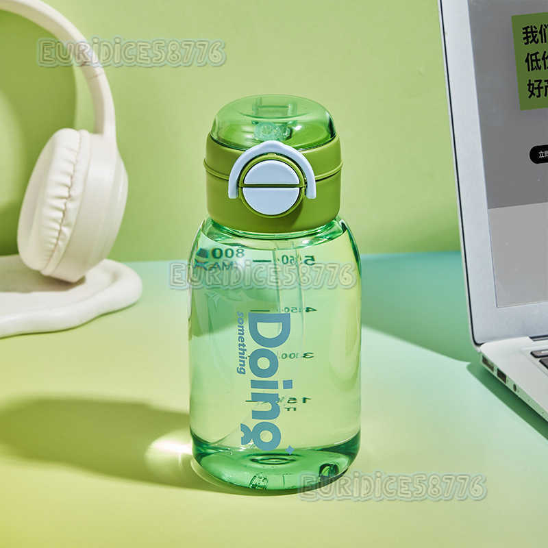 New Large Capacity Double Drinking Straw Cup Summer Men and Women Simple Plastic Cup Outdoor Portable Sports Water Bottle H250911