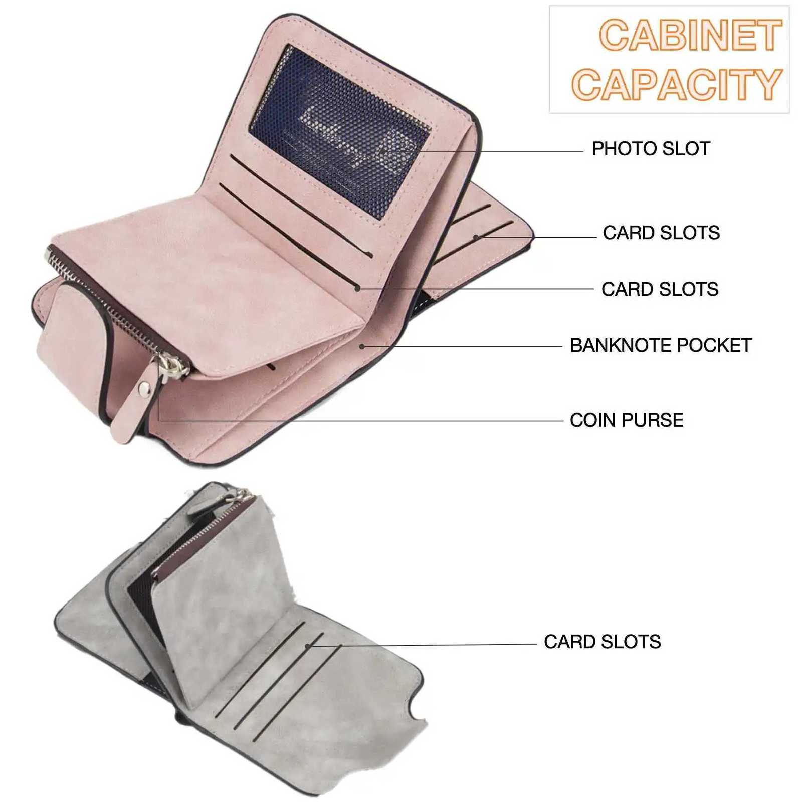 Buckle Abrasive Leather PU Womens Short Wallet Fashion Casual Trifold Purse MultiCard Holder Coin Purse W250911