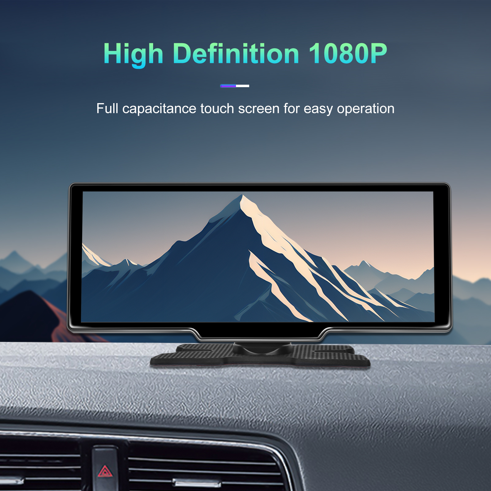 10'' Wireless CarPlay Android Auto Touch Screen, Plug & Play 1080P Android 13 HD Car Monitor WiFi BT TF Card Universal Fit for 99.9% Cars KO