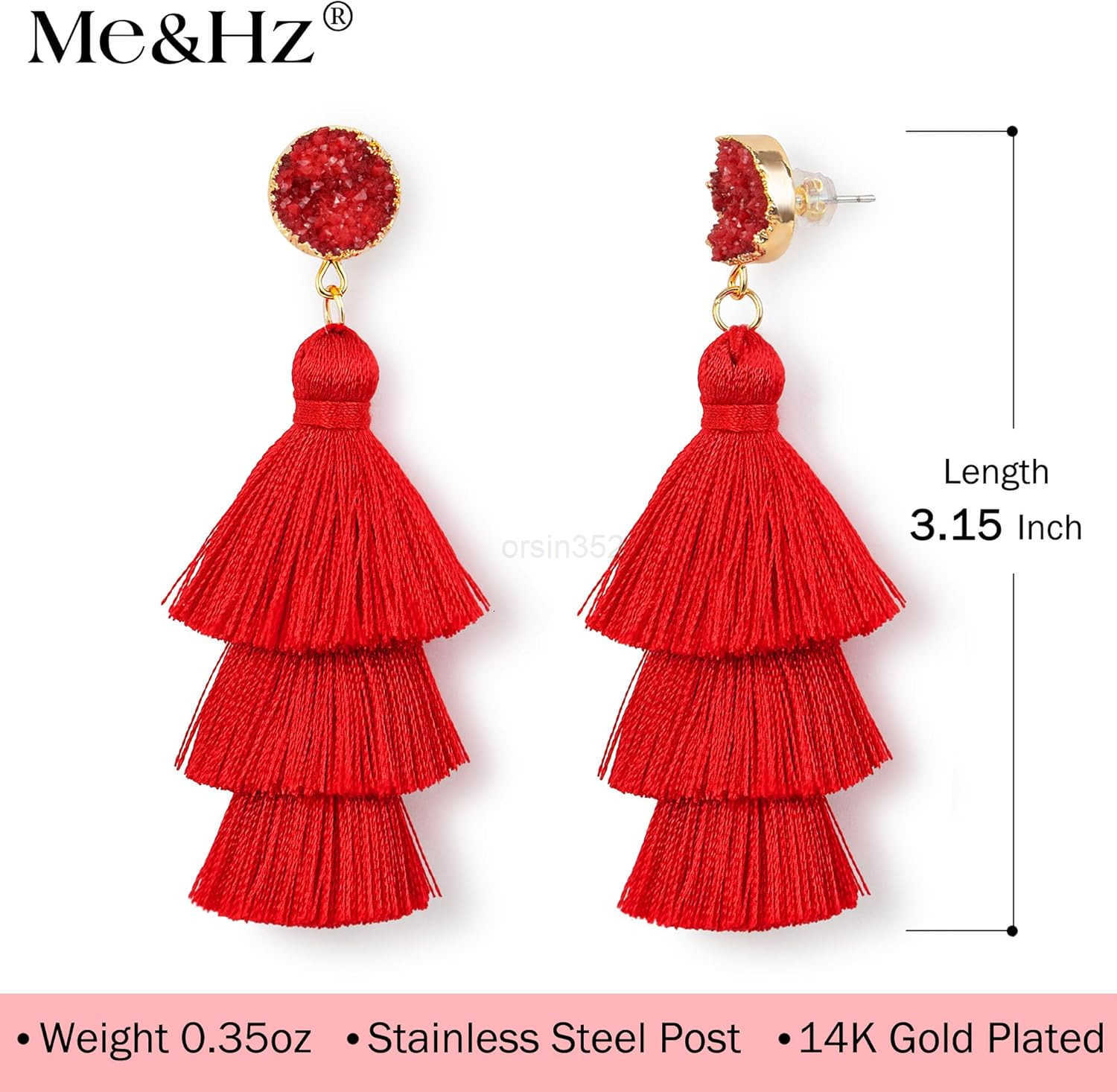 Colorful Layered Tassel Earrings Bohemian Statement Tiered Tassel Big Dangle Drop Earrings for Women Druzy Studs Christmas Mothers Day GiftW250911