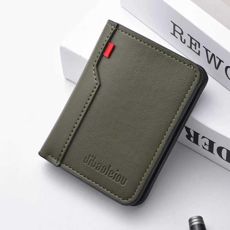 High quality mens wallet 1 brand new ultrathin PU leather vertical credit card wallet clip mini soft leather short W250911