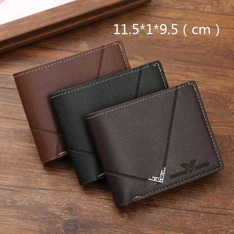 Mens Leather Wallets Casual Short Bifold Wallet Rfid blocking Wallet Slim Minimalist Card Holder Purse for Men W250911