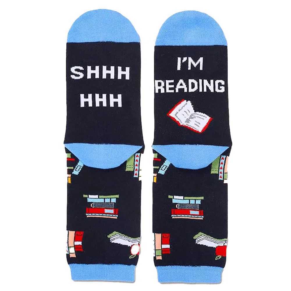 funny socks Reading Enthusiasts Student Warm Socks Fun Gifts Crew Socks Couple Gifts Teacher Gifts Socks D250911