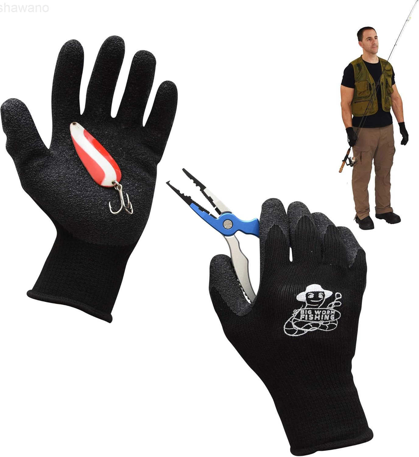 Fish HandlingCleaning Gloves Textured Grip Palm Soft Lining Fillet Gloves One Size Fits Most L to XLW250911