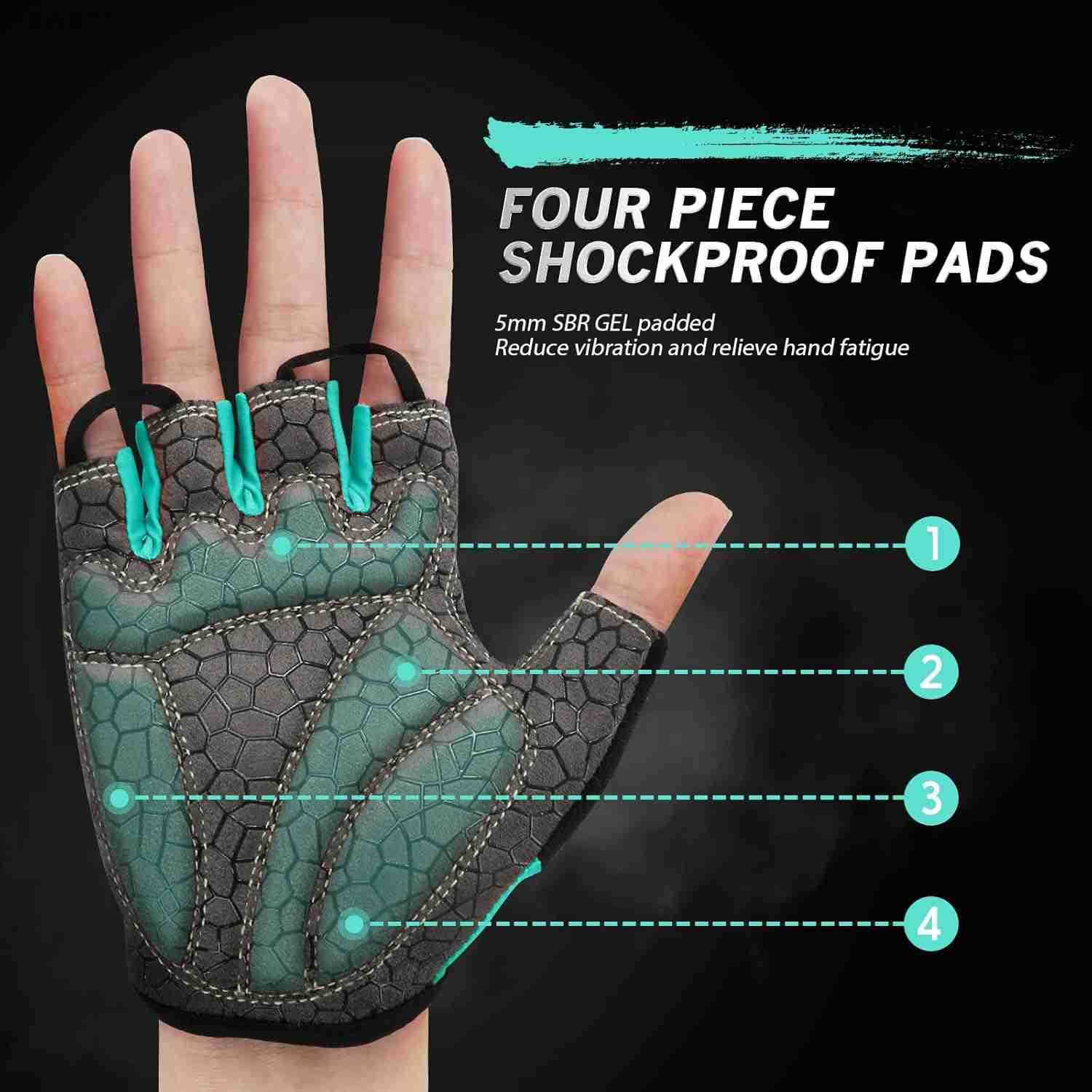 Bike Gloves for Men Women with AntiSlip ShockAbsorbing Pad Light Weight HalfFinger Cycling GlovesW250910