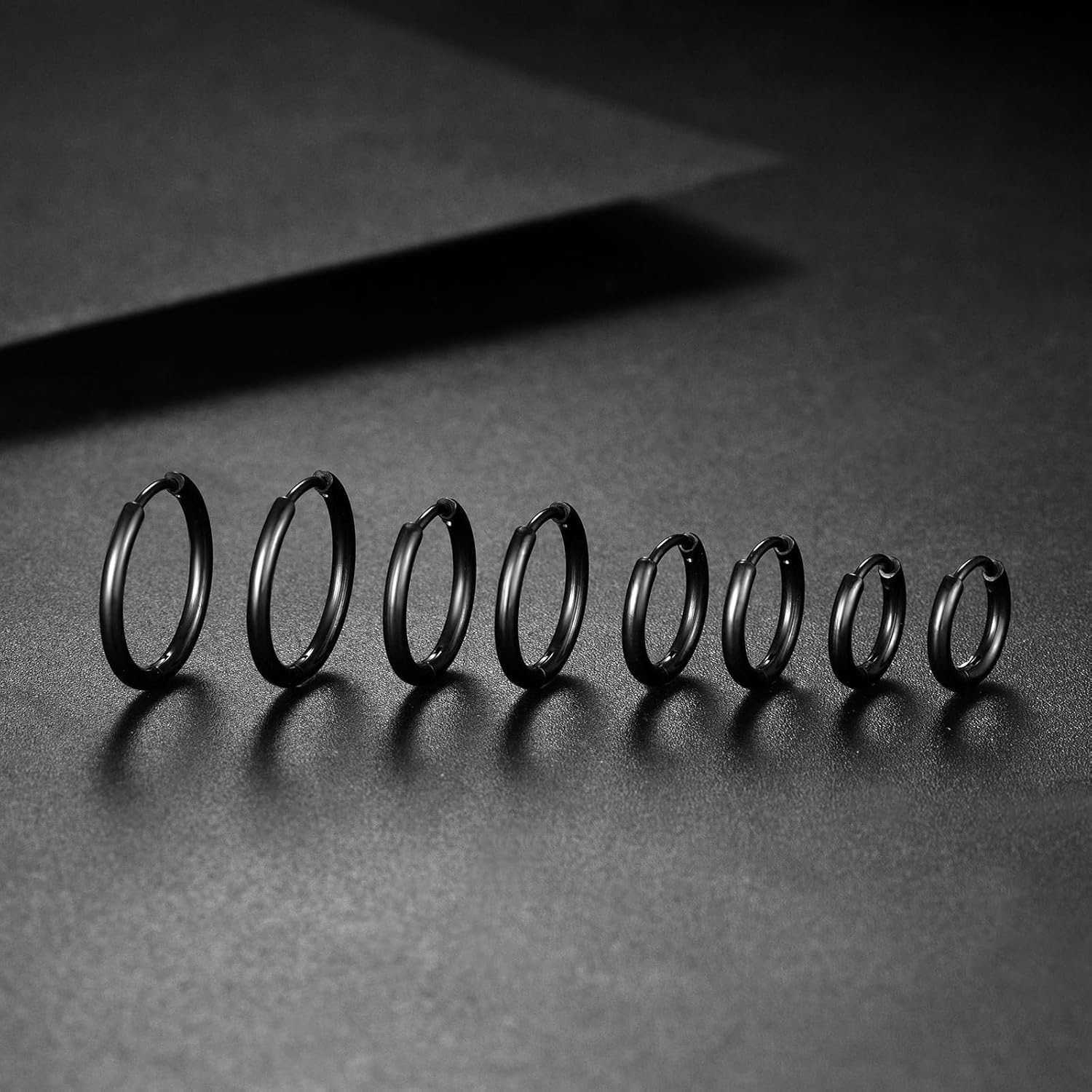 316L Surgical Stainless Steel Huggie Hoop Earrings 6mm 8mm 10mm 11mm 12mm 14mm Hypoallergenic Earrings Hoop Cartilage Helix Lobes Hinged Sleeper Earri