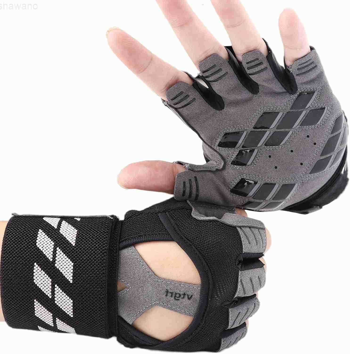Fingerless Fitness Gloves with Wrist Support for Men Ideal for Gym Workout Weight Lifting Sports Gloves with Padded Design Excellent Grip and Cushion 