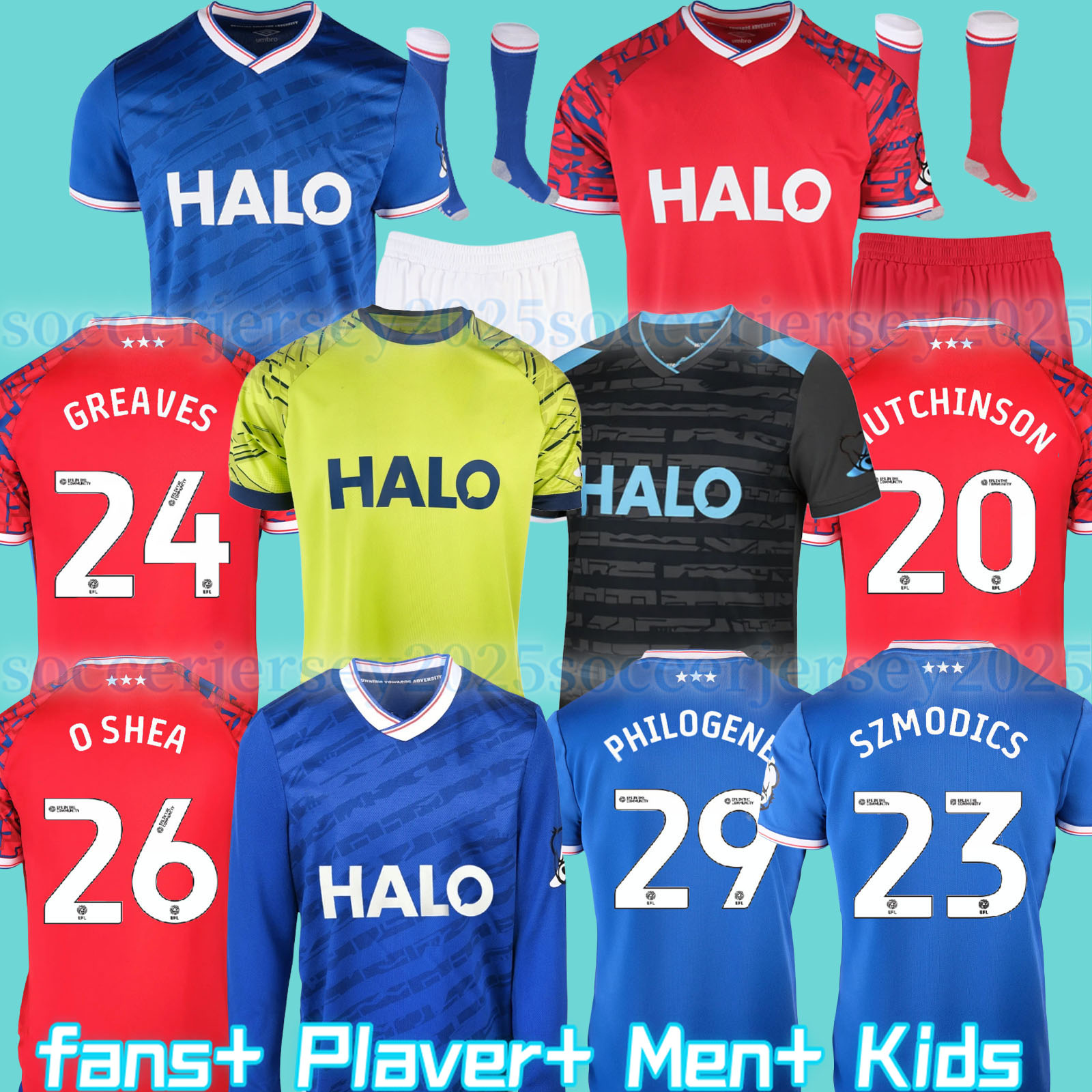 25 26 IpswichS HIRST Soccer Jerseys Town LADAPO GREAVES SHEERAN DAVIS HARNESS BURNS 2024 2025 BROADHEAD JOHNSON Home Away Football Shirt adult Men Kids kit uniform