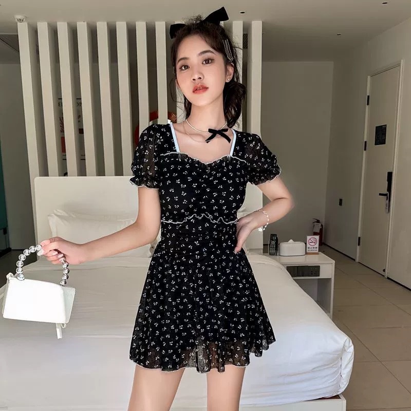 New Swimsuit for Women, Conservative and High-End Feel, Plus Size, Two-Piece Floral Skirt Style, Slimming, Tummy Covering, Vacation Hot Spring Swimwea