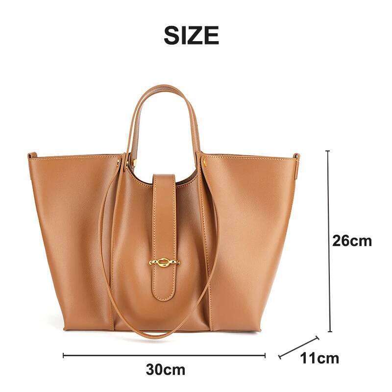 Cowhide Women's Tote Bag 2024 New Large Capacity Fashion Designer Classic Vintage Pleats Women Shoulder Bags