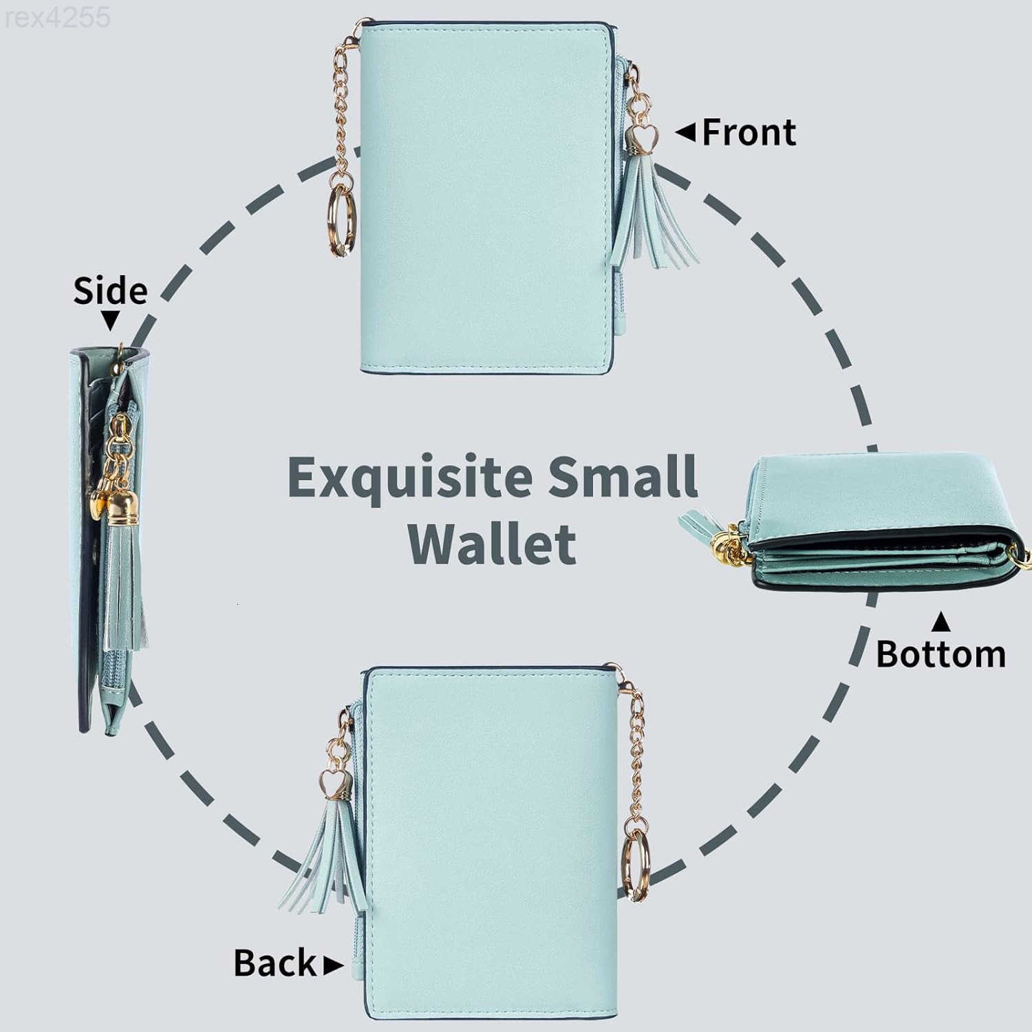 Small Wallet Women RFID Wallet Girls Wallet with ID Window and Zippered Coin Pocket Tassel Cute Wallet Gift for Women Teenager GirlsW250911