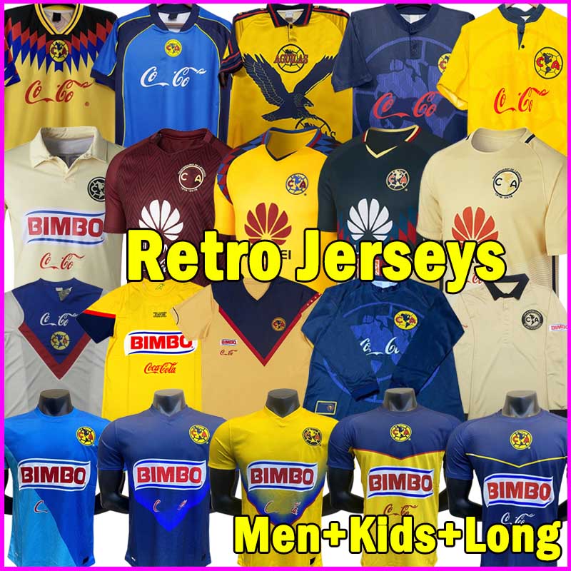 4XL Club America Retro Soccer Jerseys S.CABANAS 1987-1990-2000-2006-2014-2018 ZAMORANO Football Shirts CHUCHO football kits MATHEUS BRANDAO Men Uniforms Kids Kit Sets